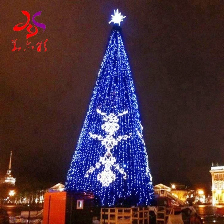 High Quality Outdoor 3D Multi Color LED RGB Decorative PVC Huge Giant Christmas Tree For Street Decoration And Square Center