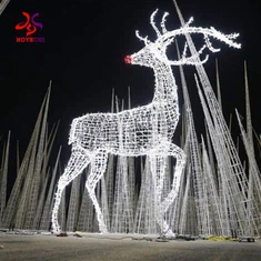 ไฟส่องสว่างลายกวางเรนเดียร์ยักษ์ 3 มิติ