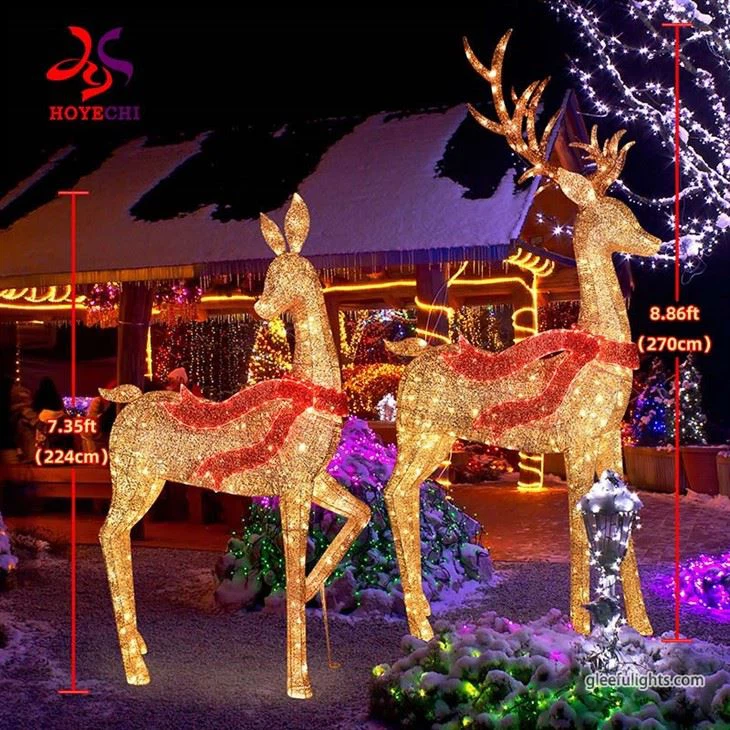 ผู้ผลิตจีนกลางแจ้งคริสต์มาส Lighted Led Reindeer 3d Motif