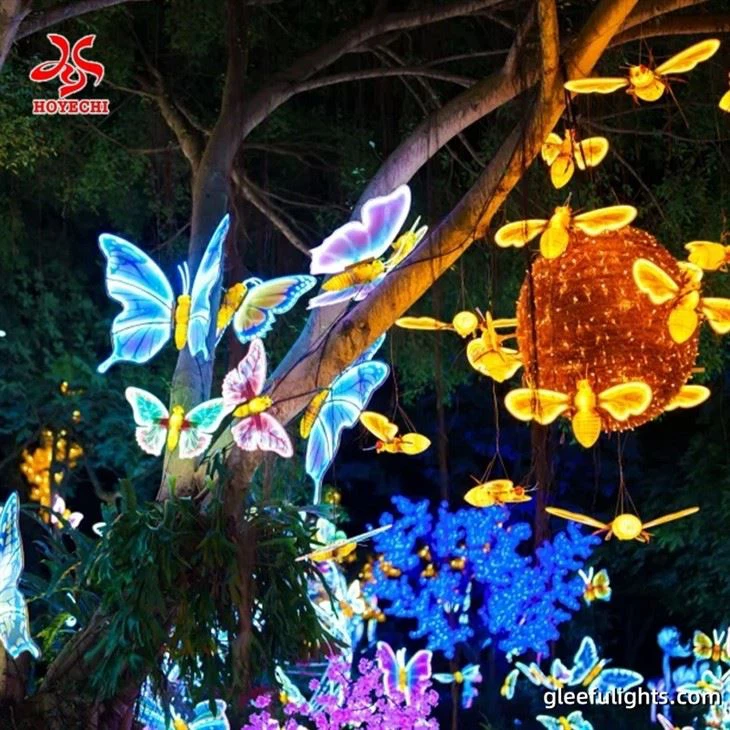 Hoyechi ส่องสว่างแมลงที่มีชีวิตชีวาผึ้งและรังผึ้ง 3D ไฟสำหรับแสงสว่างในพื้นที่ชมวิว