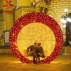 กลางแจ้งกันน้ำ IP65 สวนภูมิทัศน์เครื่องประดับวันหยุดคริสต์มาส LED String โคมไฟ 3D GIANT Luminous Ball Motif LIGHT